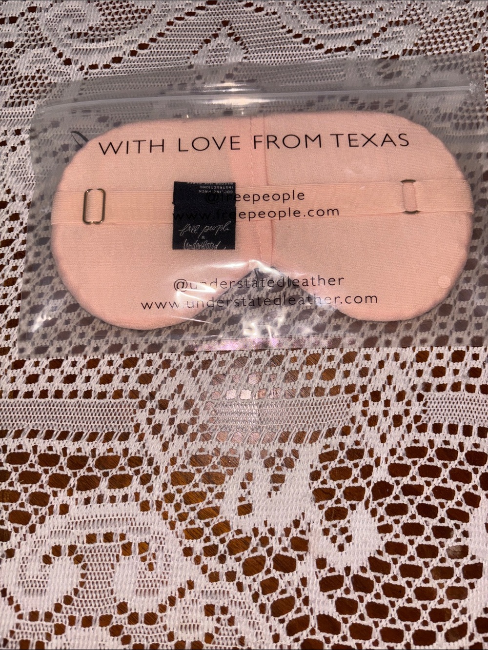 Free People Pink Eye Mask with Gold & Silver Stars - Picture 2 of 2